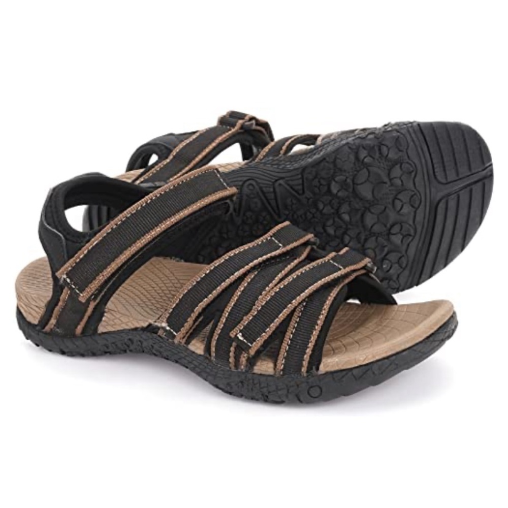 Black and Brown Strappy Sandals